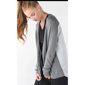 Lululemon Cardi In The Front Mixed Media Cardigan Sweater Boolux Cashmere 6